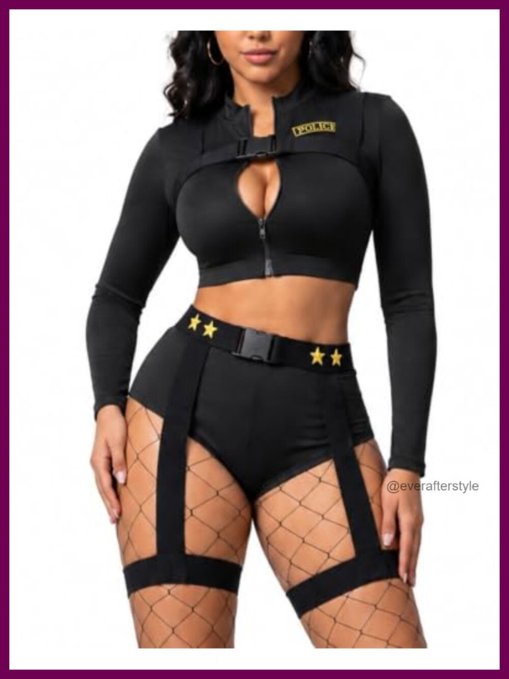 Women's Police Halloween Costume Lingerie Set Cosplay Roleplay Outfit